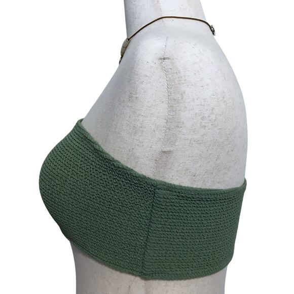 Kendall & Kylie NWT Green Bandeau Swim Top Women L - Picture 3 of 5